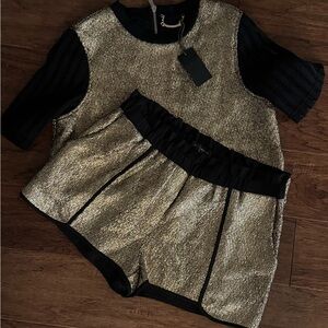 Whitney Eve Gold and Black Two-Piece Set